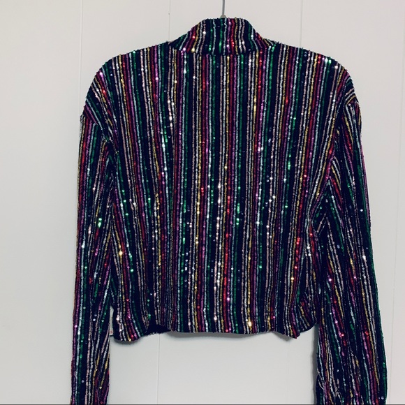 Free People Midnight City Rainbow Sequin Crop Top - Picture 15 of 15
